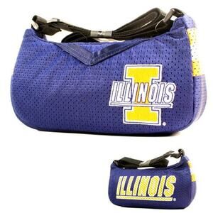 Illinois Fighting Illini Womens Purse Hobo NCAA Jersey Style Blue Shoulder Logo
